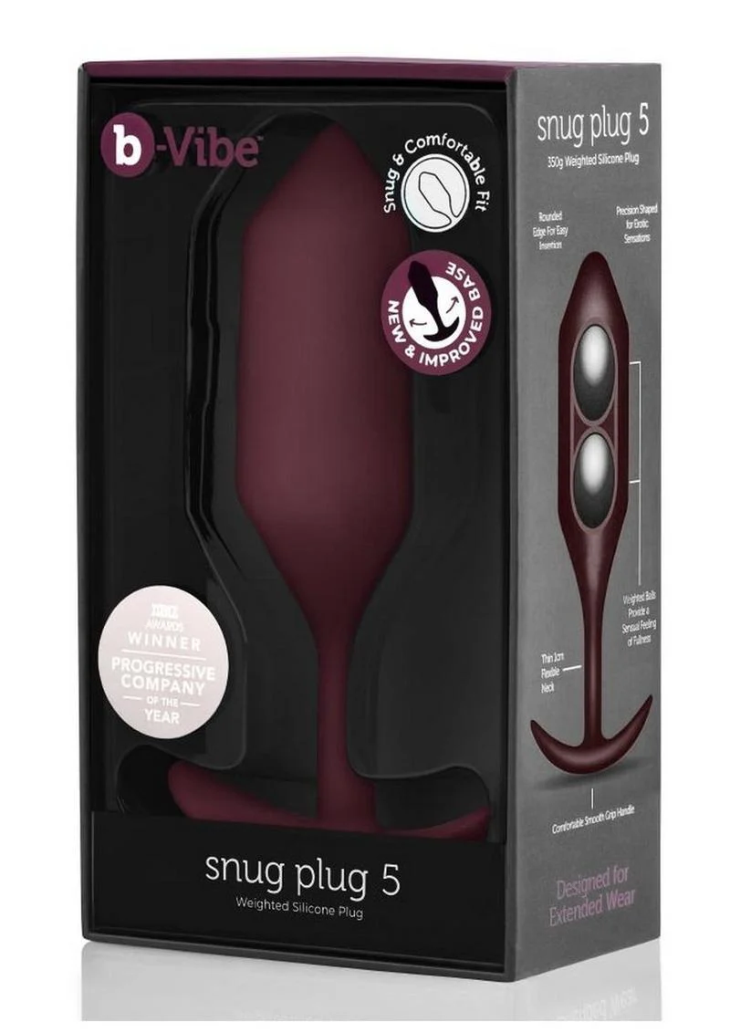 b Vibe Snug Plug 5 Weighted Silicone Anal Plug - Image 4