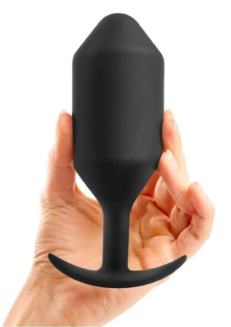 b Vibe Snug Plug 6 Weighted Silicone Anal Plug - Image 3