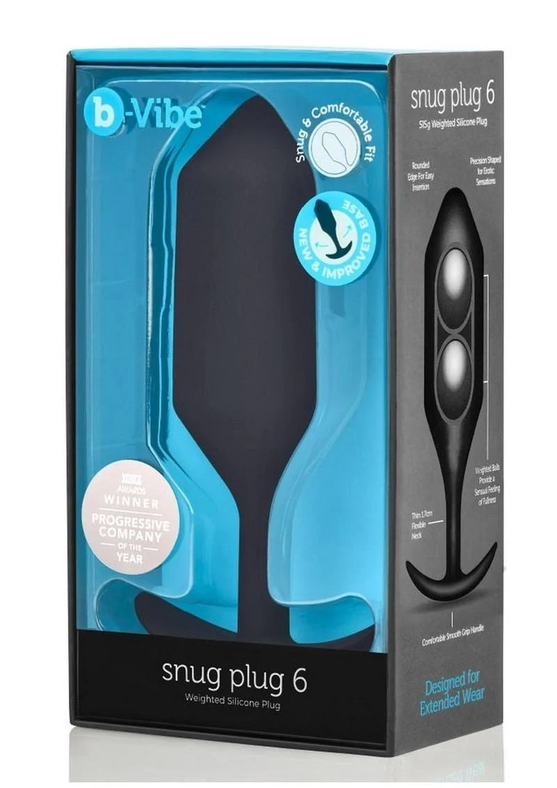 b Vibe Snug Plug 6 Weighted Silicone Anal Plug - Image 4