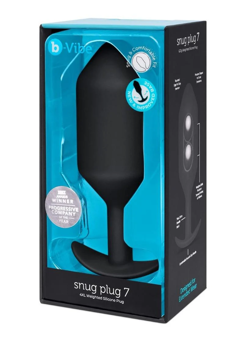 b Vibe Snug Plug 7 Weighted Silicone Anal Plug - Image 4