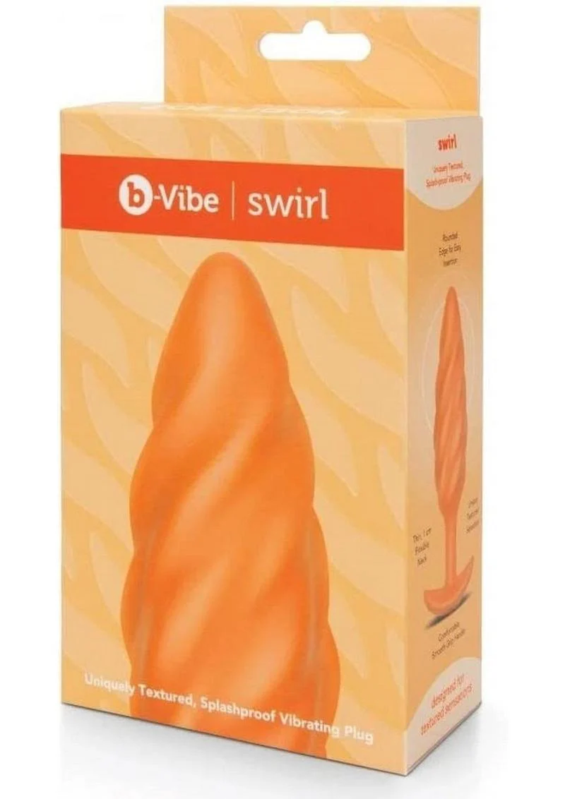 B-Vibe Swirl Textured Rechargeable Silicone Anal Plug - Image 4