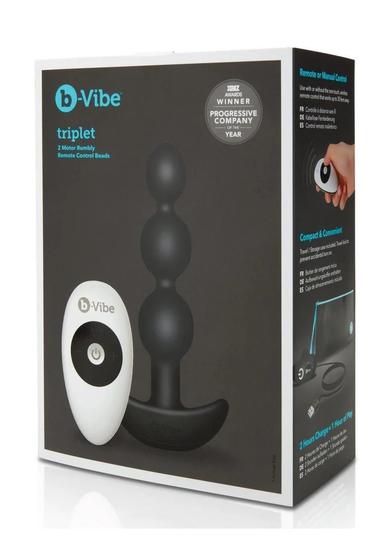 B-Vibe Triplet Rechargeable Anal Beads with Remote Control - Image 8