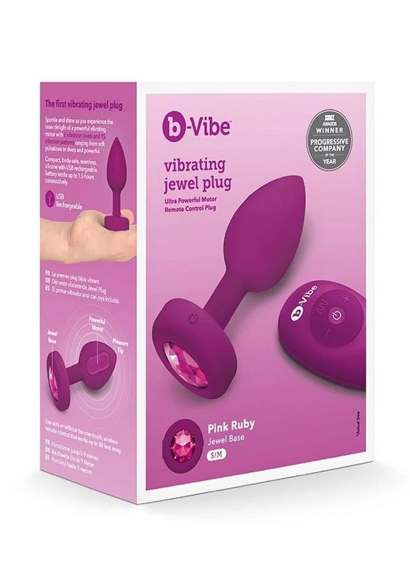 b-Vibe Vibrating Jewel Plug - Pink Ruby - Image 4