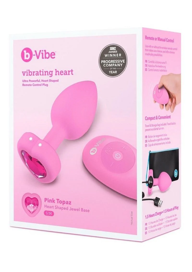 B-Vibe Vibrating Remote Control Heart Plug - Image 4
