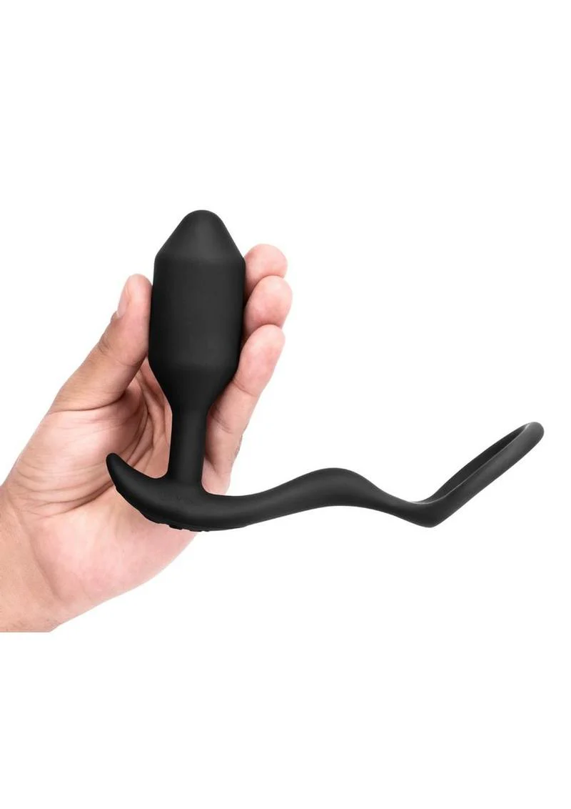 B-Vibe Vibrating Snug And Tug Silicone Cock Ring And Anal Plug - Image 3