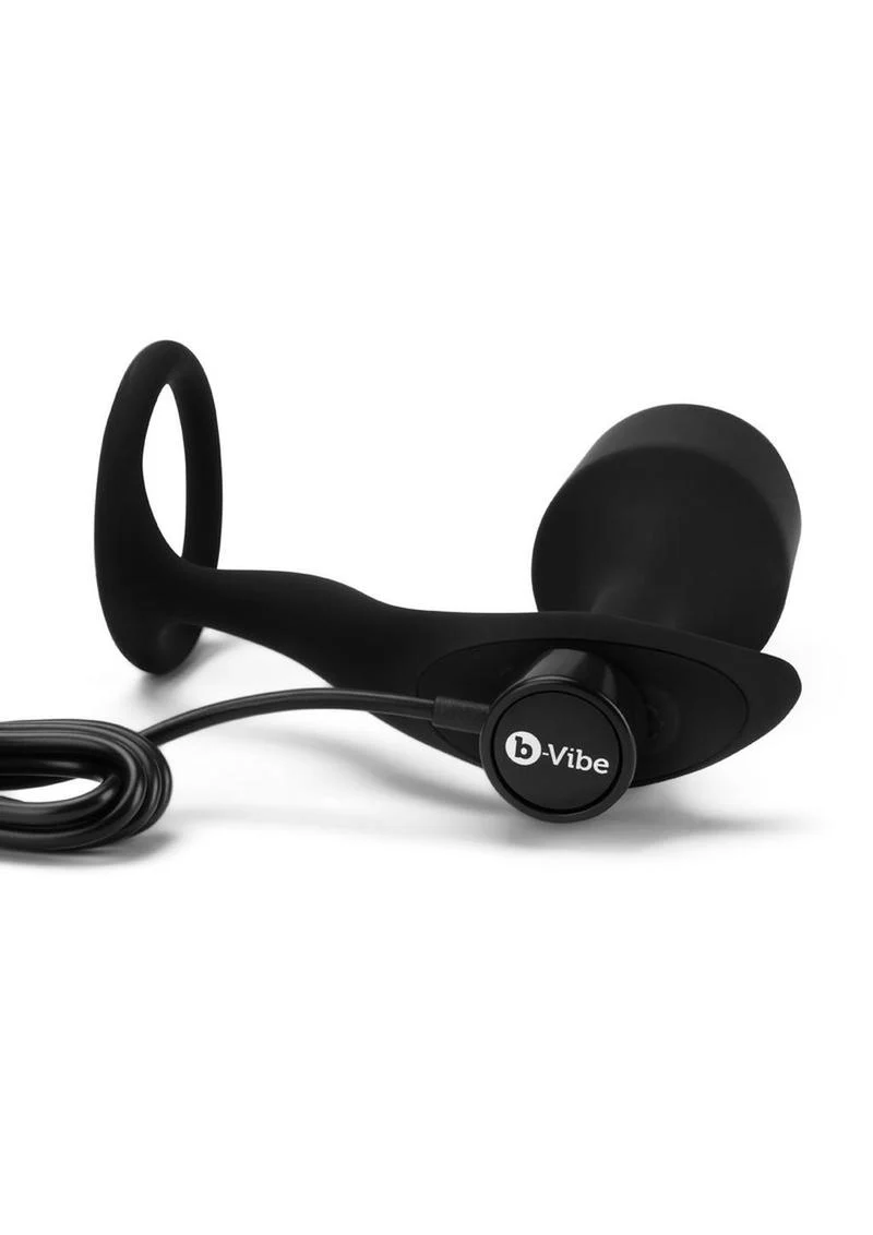 B-Vibe Vibrating Snug And Tug Silicone Cock Ring And Anal Plug - Image 5