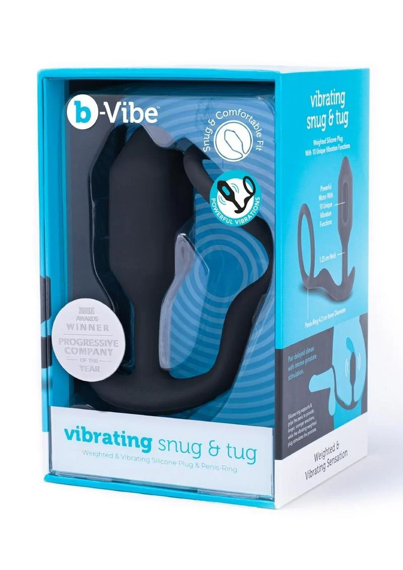 B-Vibe Vibrating Snug And Tug Silicone Cock Ring And Anal Plug - Image 7