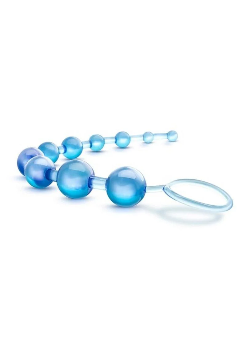 B Yours Basic Beads Blue Anal Beads - Image 2