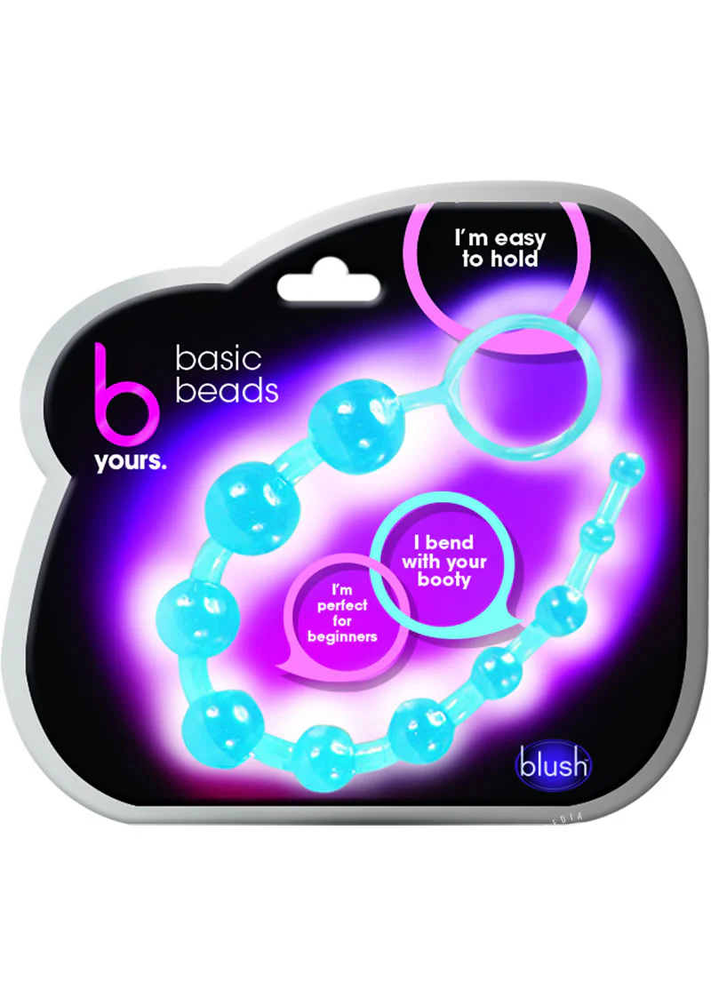 B Yours Basic Beads Blue Anal Beads - Image 4
