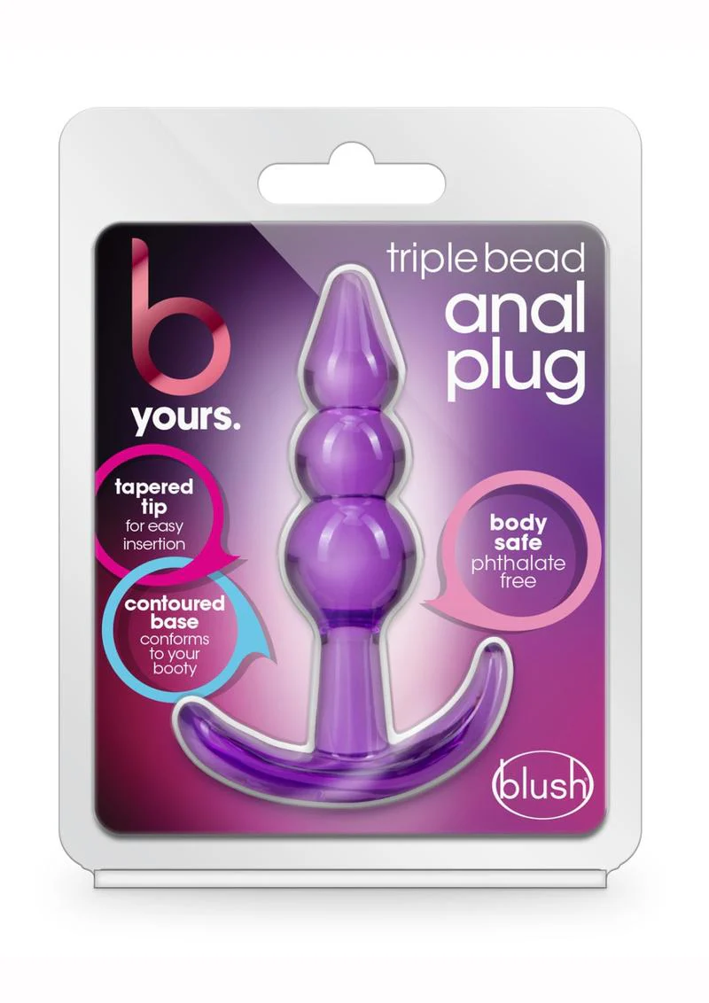 B Yours Triple Bead Anal Plug Phthalate Free Silicone - Image 4