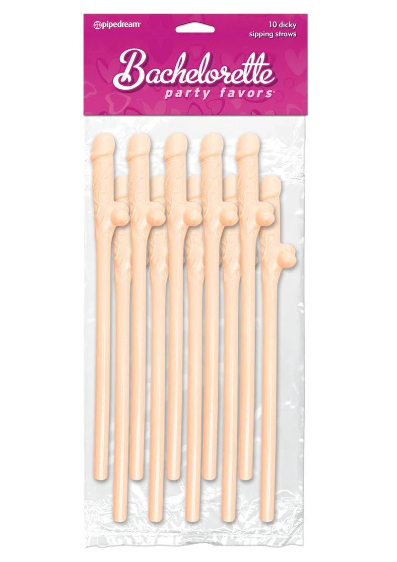 Bachelorette Glow in the Dark Dicky Sipping Straws - Image 4