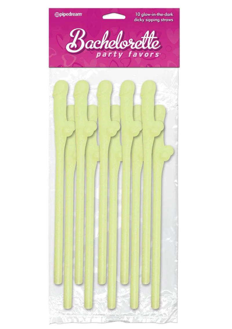 Bachelorette Glow in the Dark Dicky Sipping Straws - Image 5