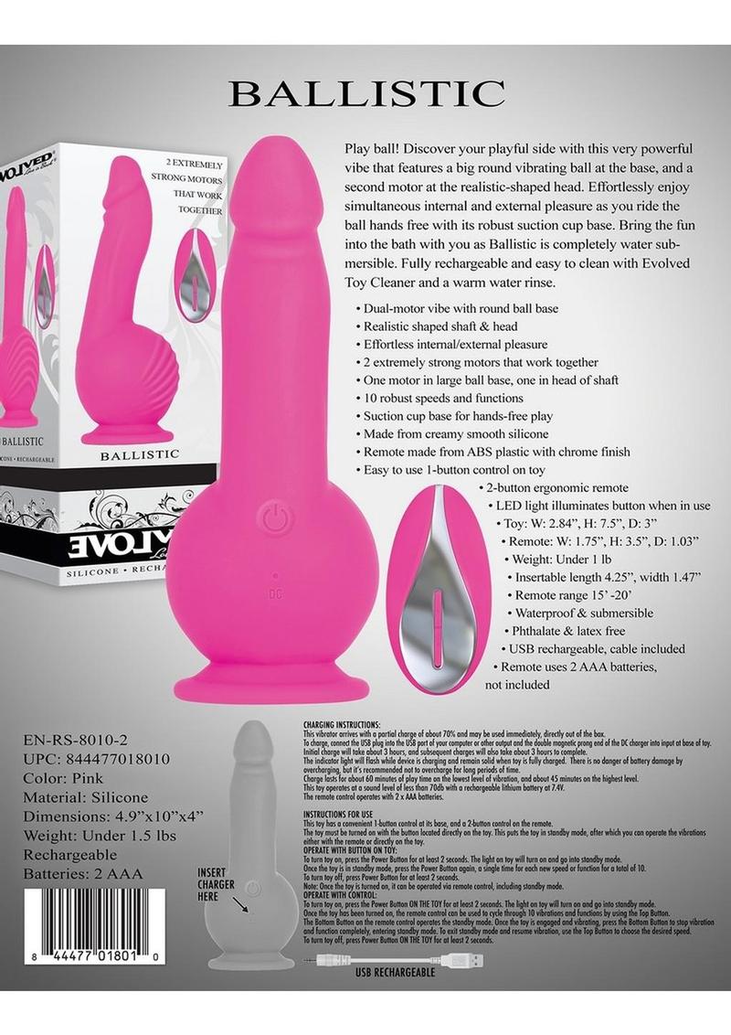 Ballistic Silicone Rechargeable Remote Control Vibrators - Image 3