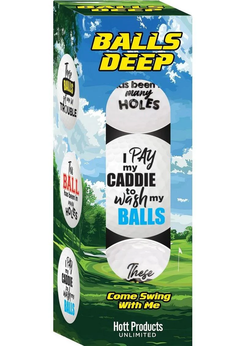 Balls Deep Funny Slogan Golf Balls 3 Pack Assorted - Image 2