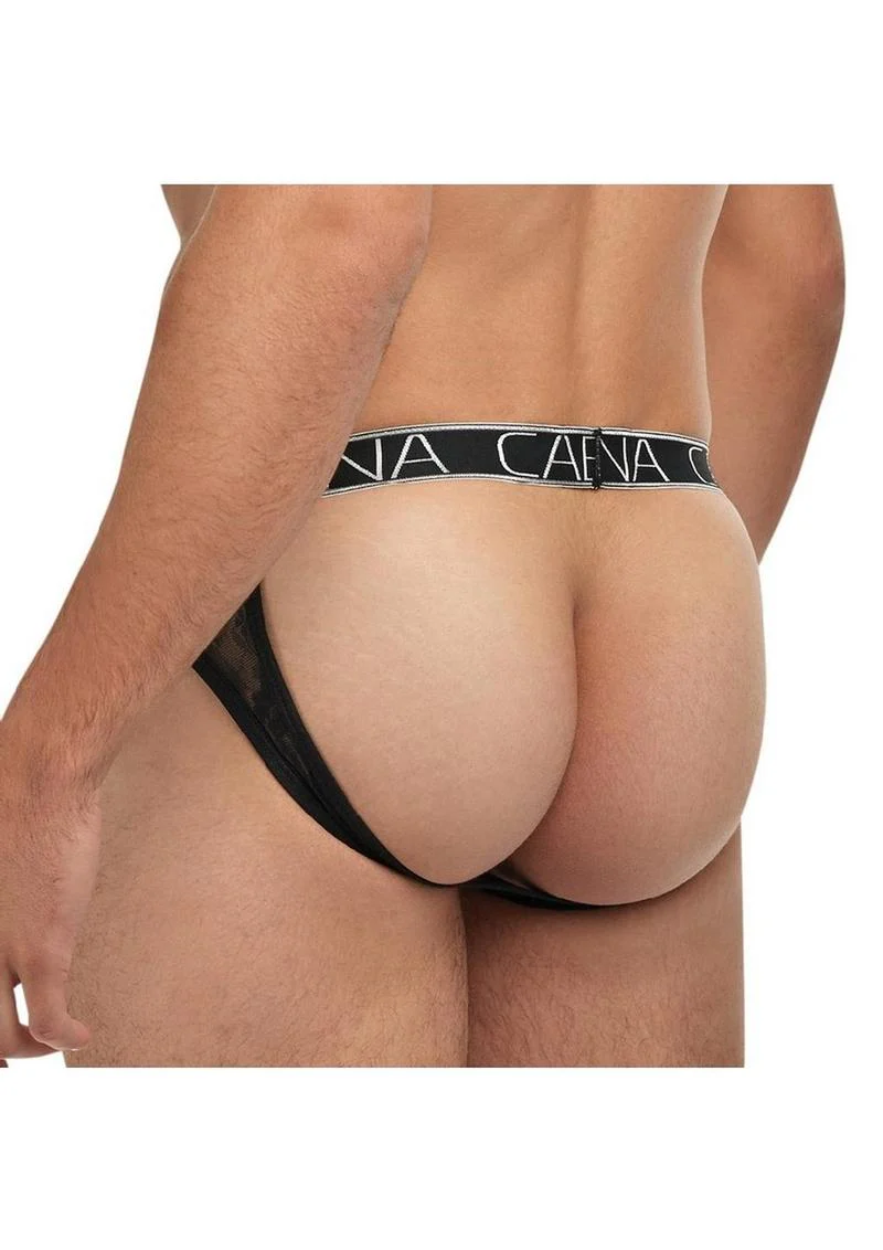 Banana Cabana Lace Nights Open Back Brief Sheer Men's Lace Lingerie - Image 2
