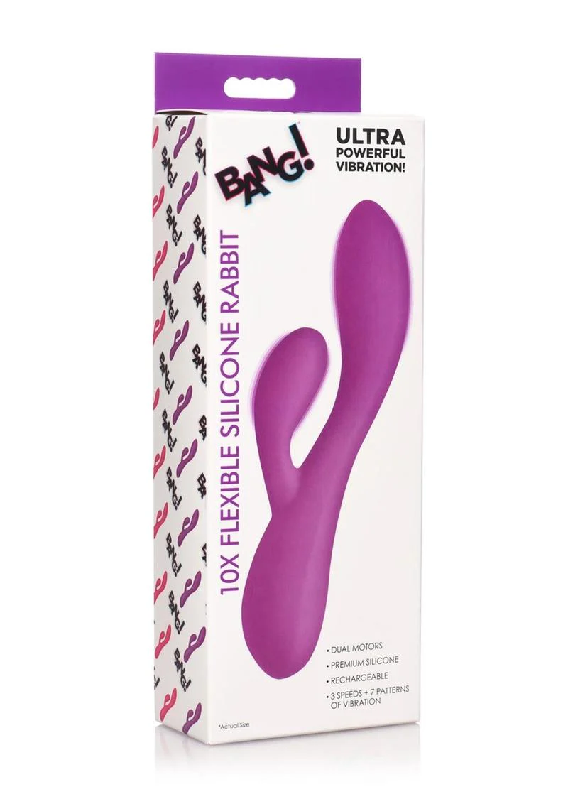 Bang! 10x Flexible Rechargeable Silicone Rabbit Vibrators - Image 4