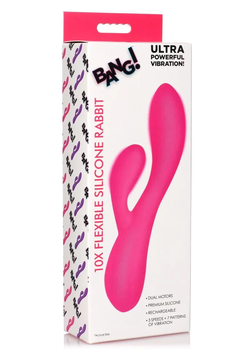 Bang! 10x Flexible Rechargeable Silicone Rabbit Vibrators - Image 8