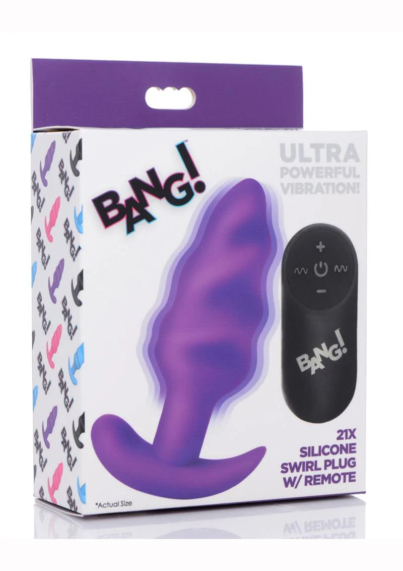 BANG 21X Silicone Swirl Vibrating Butt Plug - Image 13