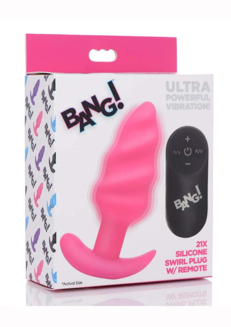 BANG 21X Silicone Swirl Vibrating Butt Plug - Image 14
