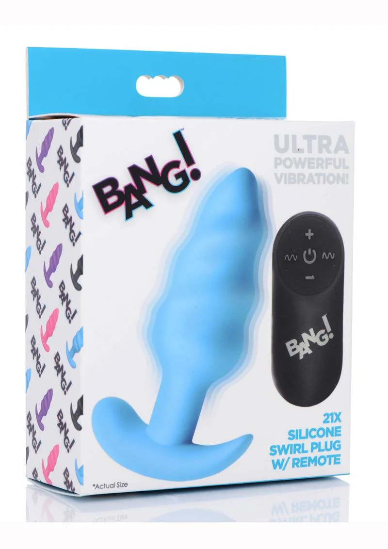 BANG 21X Silicone Swirl Vibrating Butt Plug - Image 15