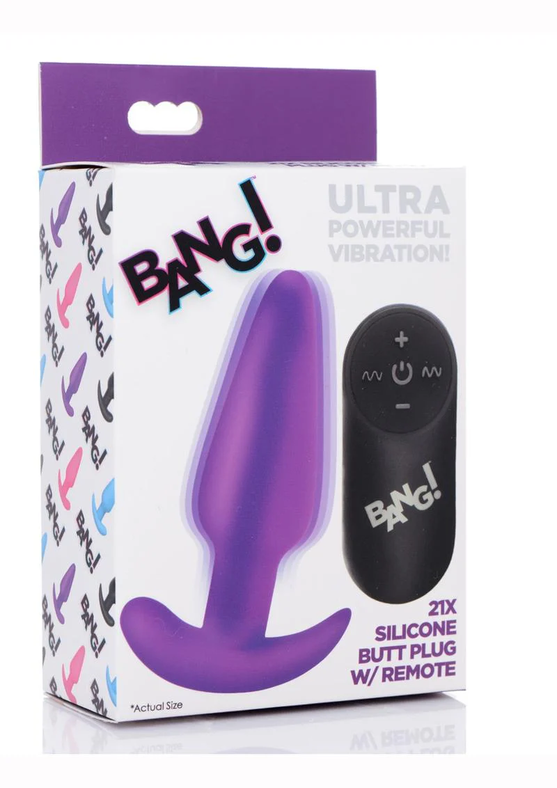 BANG 21X Silicone Vibrating Butt Plug with Remote - Image 13