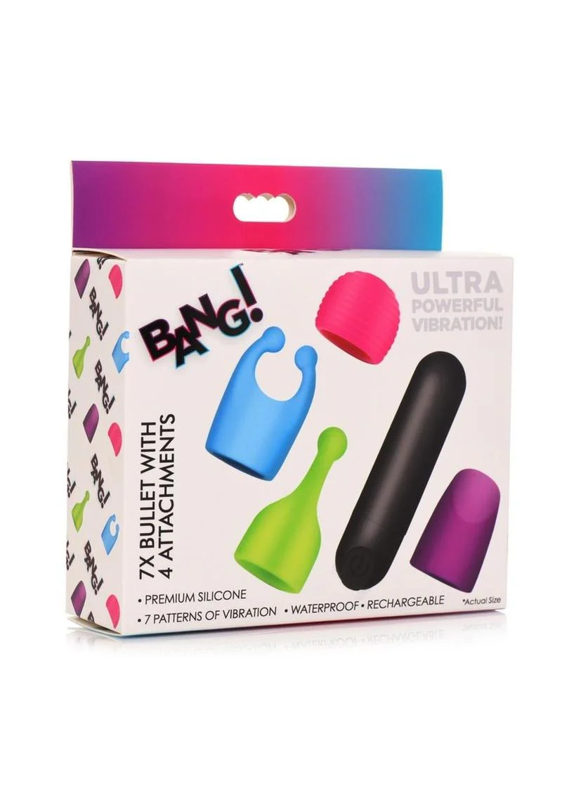 BANG! Bullet Vibration Rechargeable With 4 Attachments - Image 4