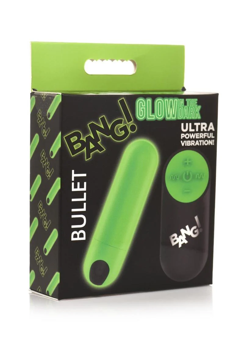 Bang! Glow in the Dark Rechargeable Silicone Bullet with Remote - Image 4