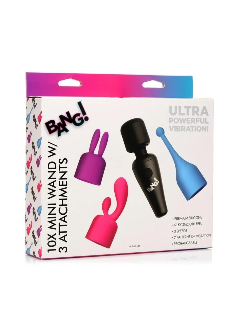 Bang! Mini Wand with Attachments Rechargeable Vibrator Set - Image 4