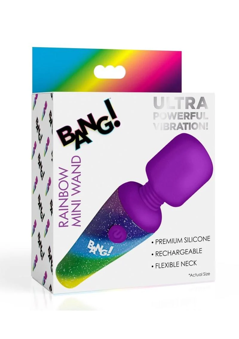 Bang! Rainbow Mini Wand Rechargeable Rabbit Vibrator - Image 4