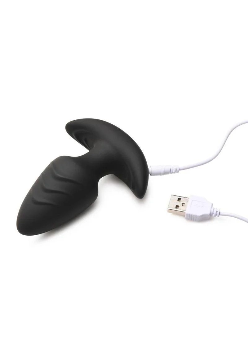 BANG Rotating And Vibrating Silicone Butt Plug Black - Image 3