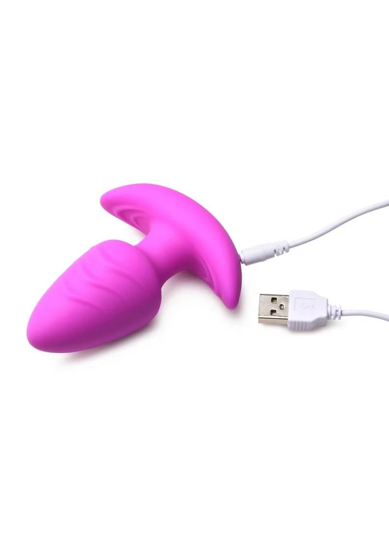BANG Rotating And Vibrating Silicone Butt Plug Purple - Image 3