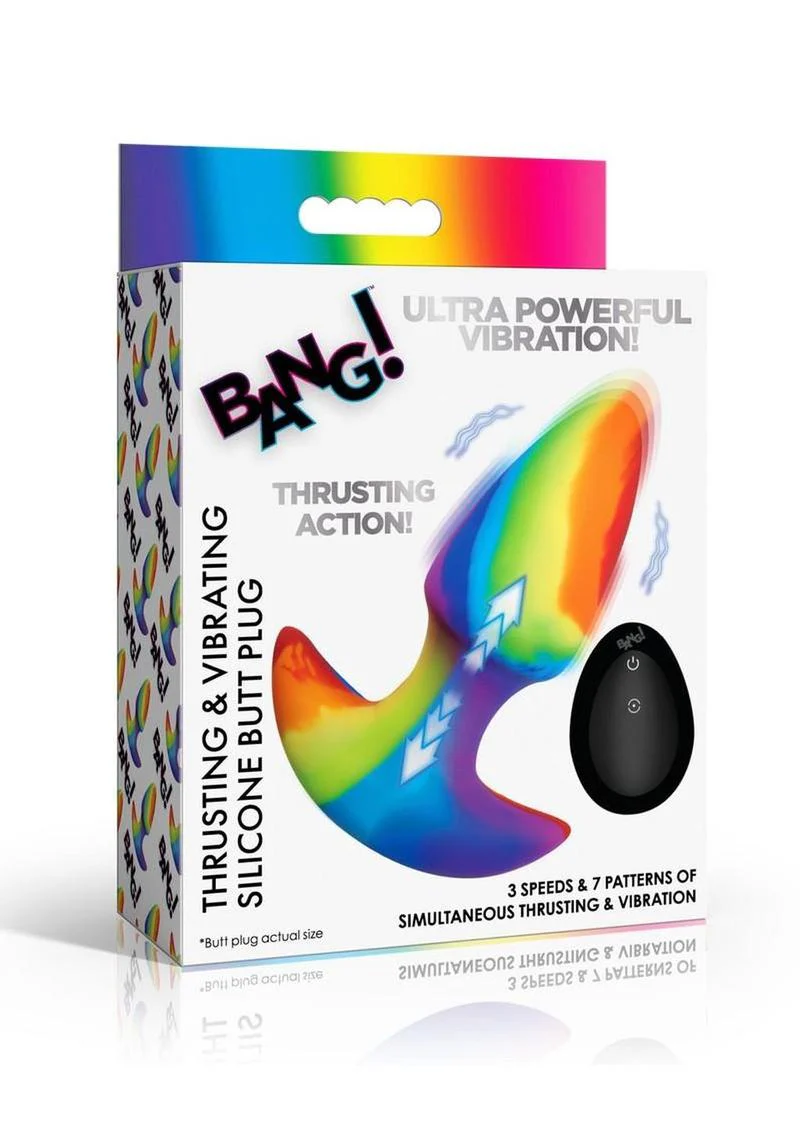 Bang Thrusting and Vibrating Silicone Butt Plug - Image 4
