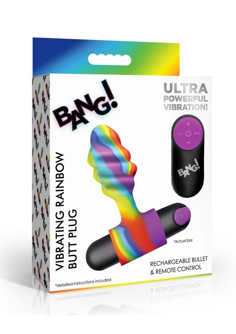 Bang! Vibrating Rainbow Butt Plug - Image 4