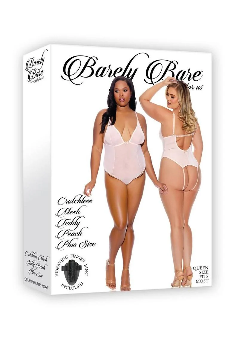Barely Bare Crotchless Mesh Teddy with Vibrating Finger Ring - Image 6