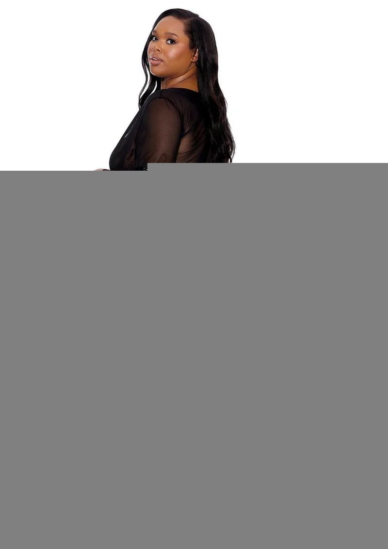 Barely Bare Lace  Seductive And Elegant Trim Sheer Robe - Image 4