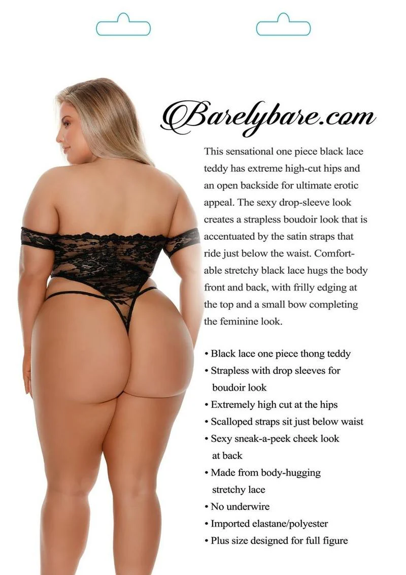 Barely Bare Lace Thong Teddy - Image 4