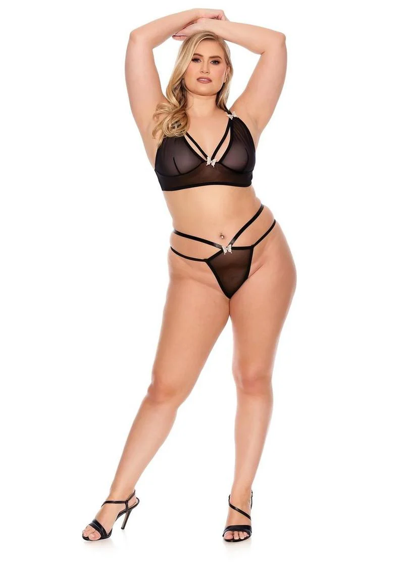 Barely Bare Plus Size Bodice Bra And G-String Panty Set - Image 3