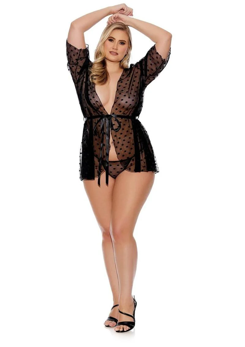 Barely Bare Sheer Polka Dot Robe - Image 3