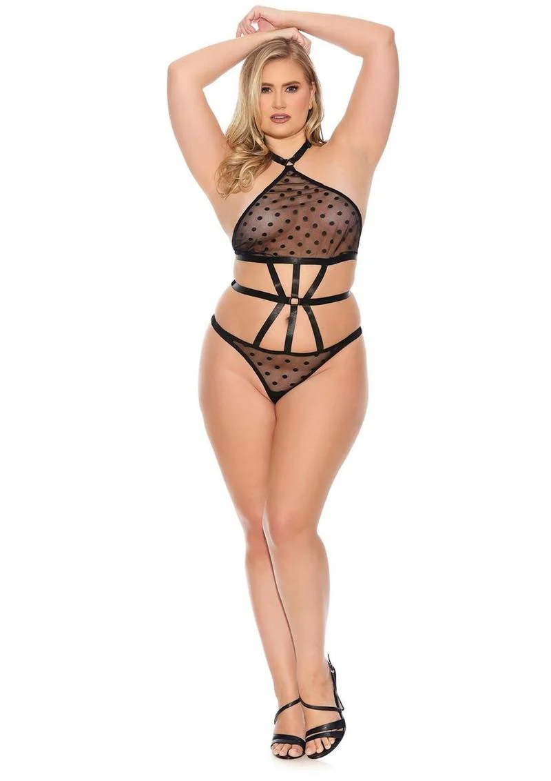 Barely Bare Strappy Halter Teddy - Image 3