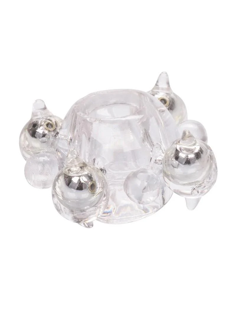 Basic Essentials Enhancer Cock Ring With Beads - Image 2