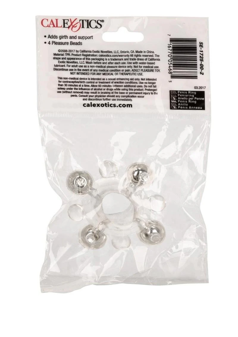 Basic Essentials Enhancer Cock Ring With Beads - Image 3