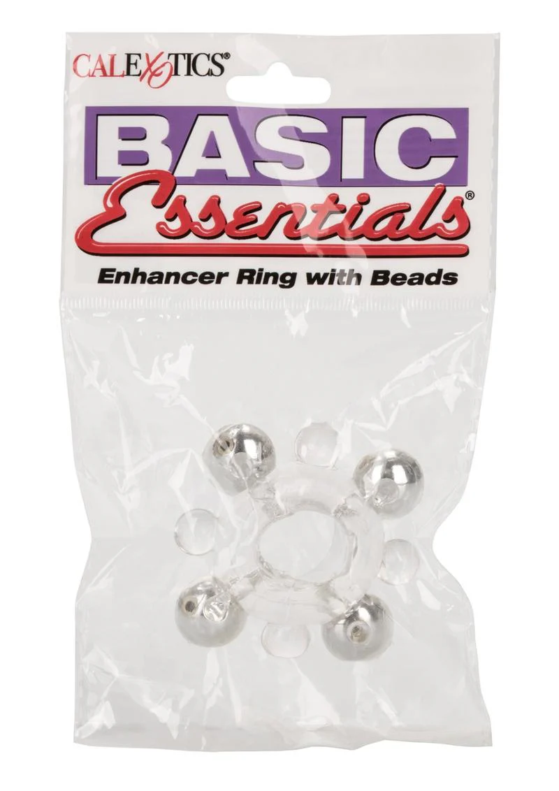 Basic Essentials Enhancer Cock Ring With Beads - Image 4