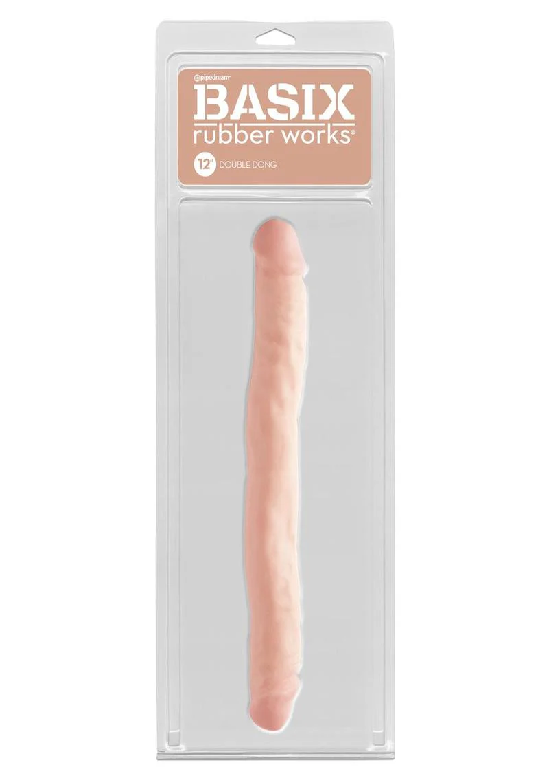 Basix Rubber Works 12in Double Dong Waterproof And Realistic Design - Image 2