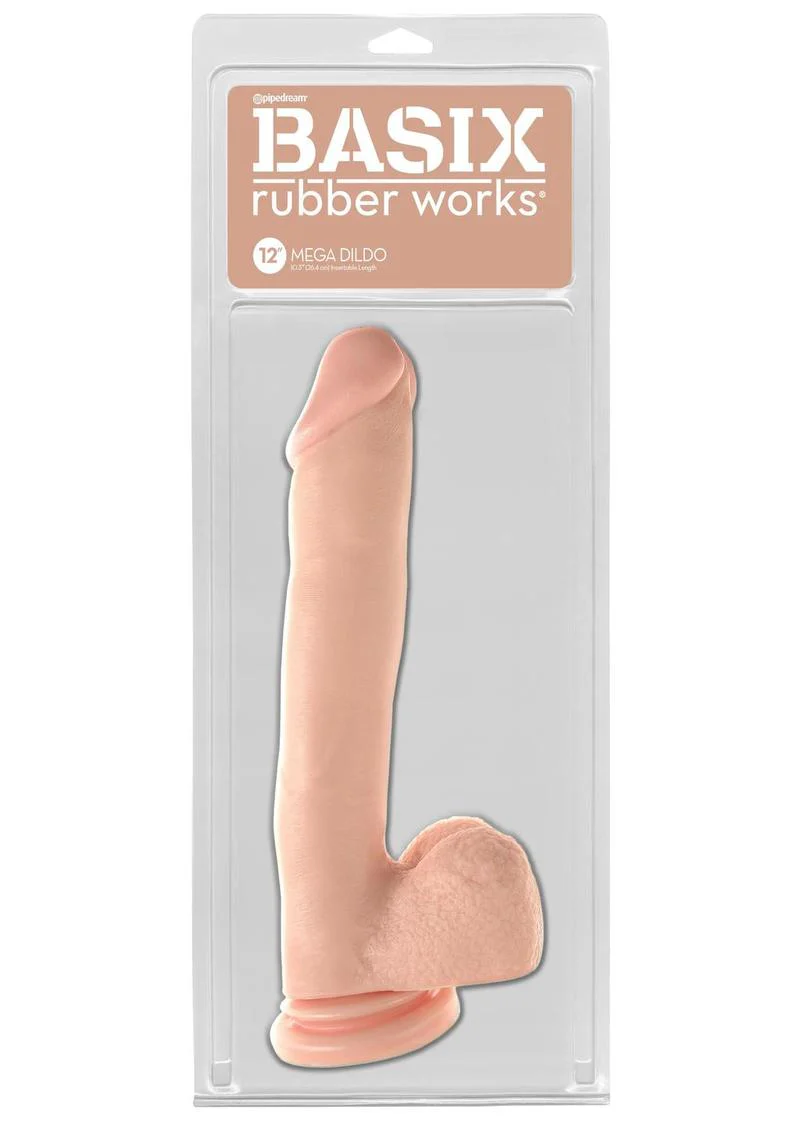 Basix Rubber Works Mega Dildo 12 Inch Realistic Design - Image 2
