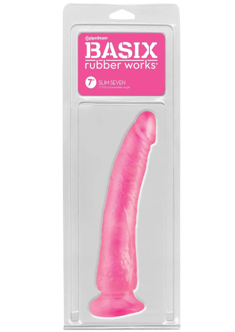 Basix Rubber Works Slim Seven Realistic Dildo with Suction Cup - Image 11