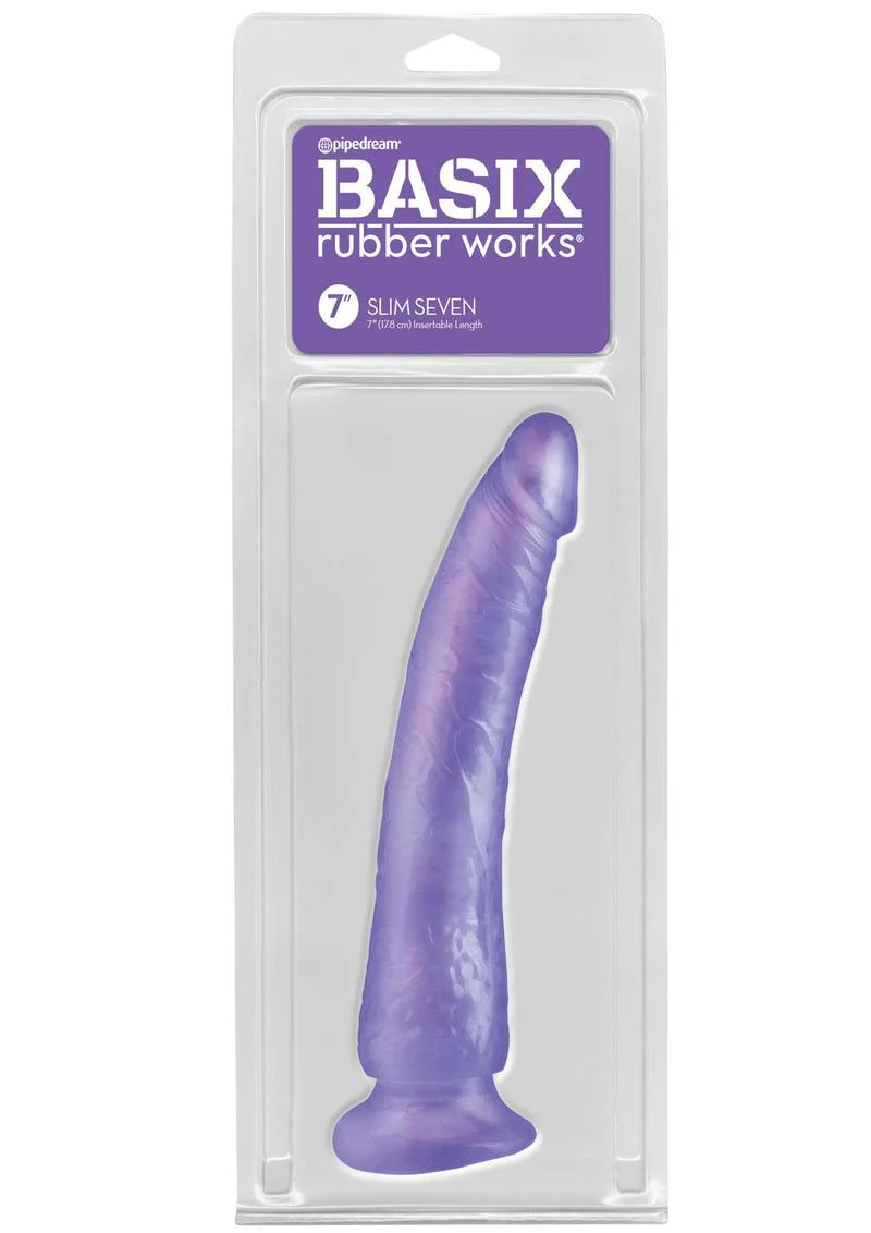 Basix Rubber Works Slim Seven Realistic Dildo with Suction Cup - Image 12
