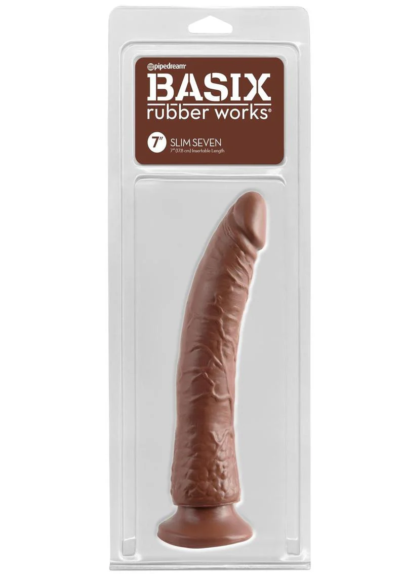 Basix Rubber Works Slim Seven Realistic Dildo with Suction Cup - Image 8