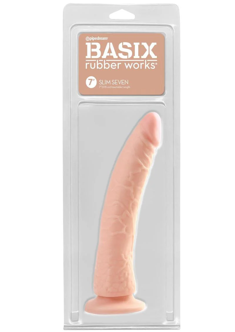 Basix Rubber Works Slim Seven Realistic Dildo with Suction Cup - Image 9