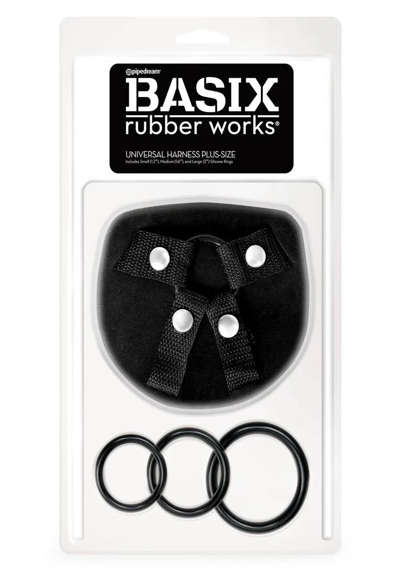 Basix Rubber Works Universal Harness Plus Size with Silicone O-Rings - Image 3