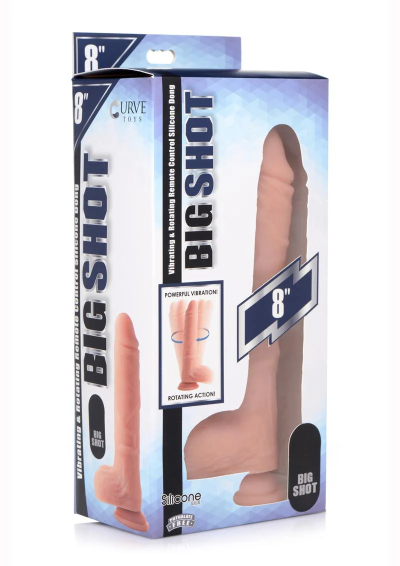 Big Shot Remote Controlled Vibrating and Rotating Silicone Dildo - Image 6